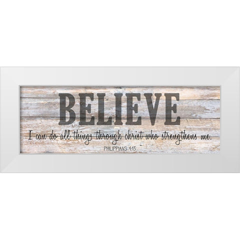 Verse Panel A White Modern Wood Framed Art Print by Kimberly, Allen