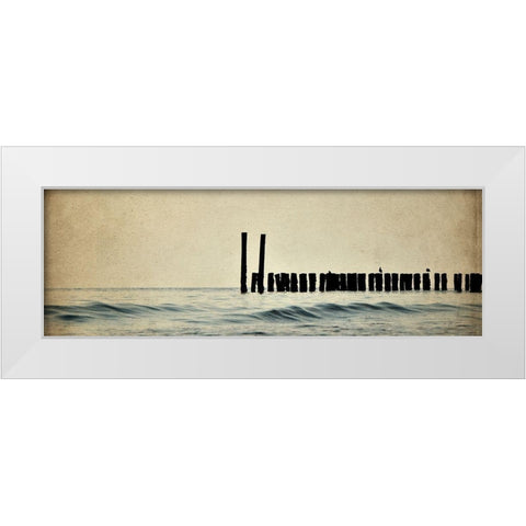 Sunset at the Beach White Modern Wood Framed Art Print by Kimberly, Allen