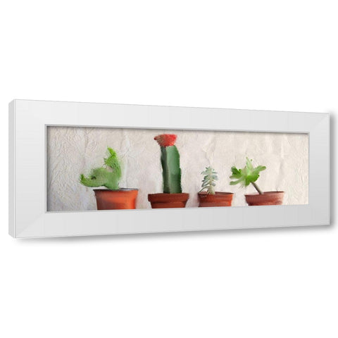 Potted Row White Modern Wood Framed Art Print by Kimberly, Allen