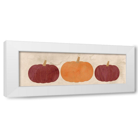 Pumpkins in a Row White Modern Wood Framed Art Print by Kimberly, Allen