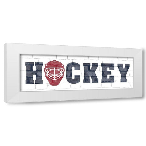 Hockey White Modern Wood Framed Art Print by Kimberly, Allen