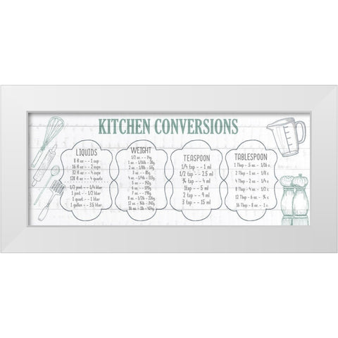 Kitchen Conversion C White Modern Wood Framed Art Print by Kimberly, Allen
