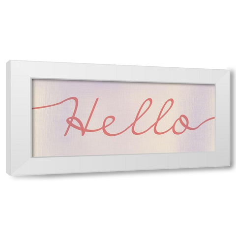 Hello White Modern Wood Framed Art Print by Kimberly, Allen