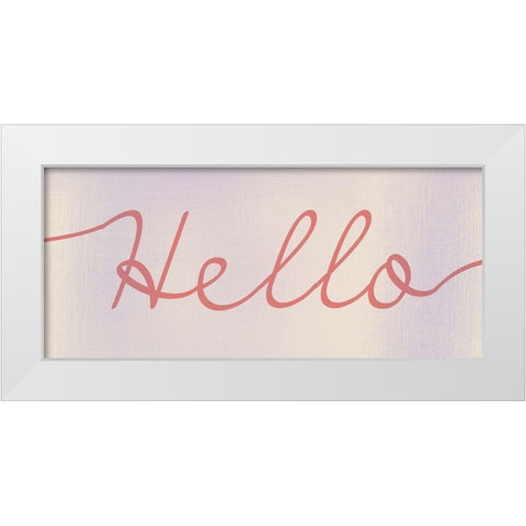Hello White Modern Wood Framed Art Print by Kimberly, Allen