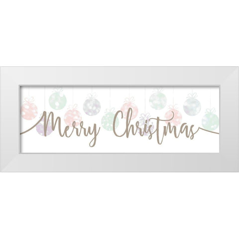 Merry Christmas Panel White Modern Wood Framed Art Print by Kimberly, Allen
