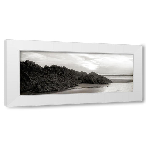 Quiet Beach White Modern Wood Framed Art Print by Kimberly, Allen