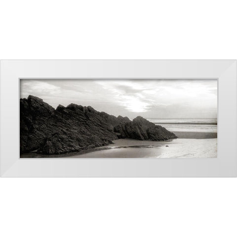 Quiet Beach White Modern Wood Framed Art Print by Kimberly, Allen