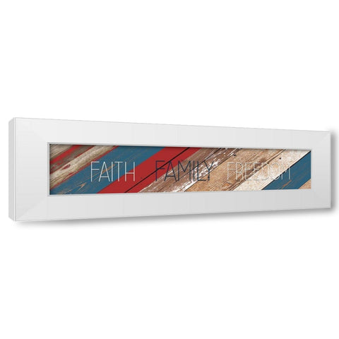 Faith Family Freedom White Modern Wood Framed Art Print by Kimberly, Allen