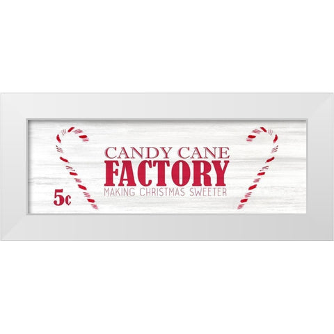 Candy Cane Factory 1 White Modern Wood Framed Art Print by Kimberly, Allen