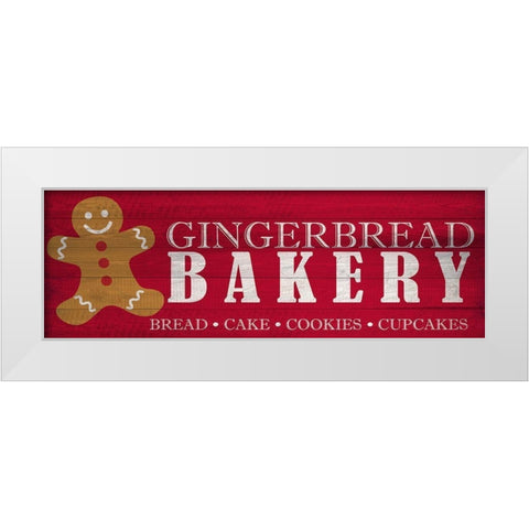 Gingerbread Bakery 1 White Modern Wood Framed Art Print by Kimberly, Allen
