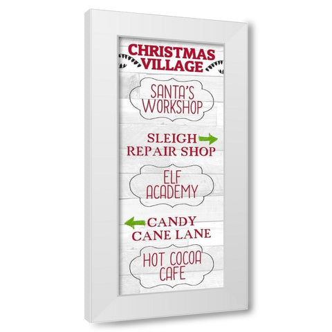 Christmas Village White Modern Wood Framed Art Print by Kimberly, Allen