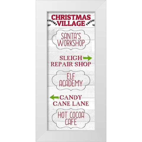 Christmas Village White Modern Wood Framed Art Print by Kimberly, Allen