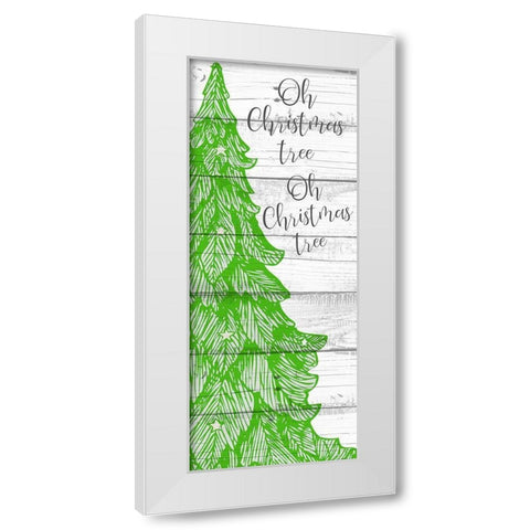 Oh Christmas Tree 2 White Modern Wood Framed Art Print by Kimberly, Allen