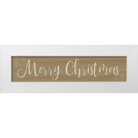Merry Christmas Panel White Modern Wood Framed Art Print by Kimberly, Allen