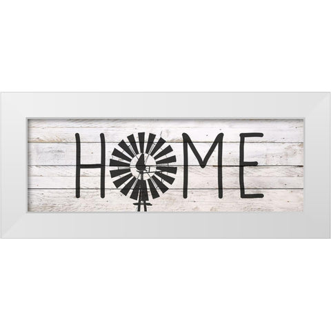 Windmill Home White Modern Wood Framed Art Print by Kimberly, Allen