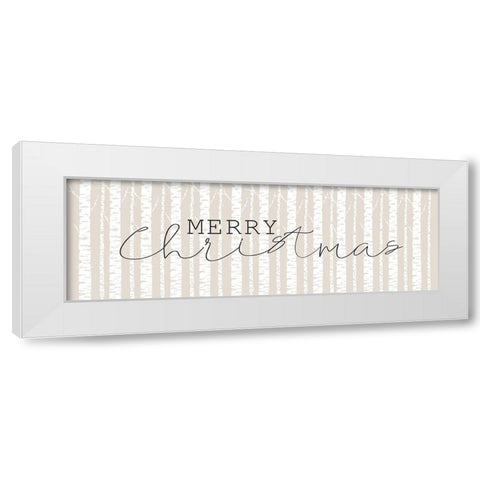 Merry Christmas Aspens White Modern Wood Framed Art Print by Kimberly, Allen