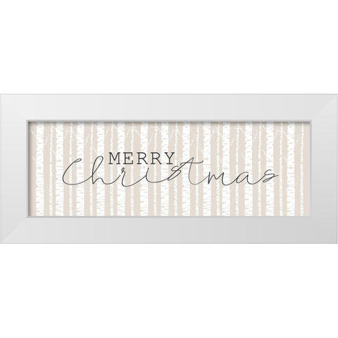 Merry Christmas Aspens White Modern Wood Framed Art Print by Kimberly, Allen