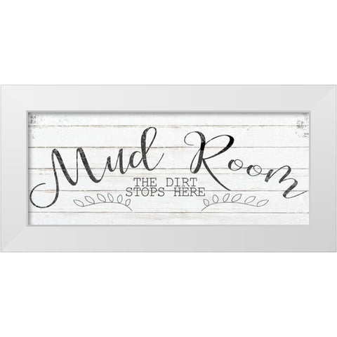 Mud Room White Modern Wood Framed Art Print by Kimberly, Allen