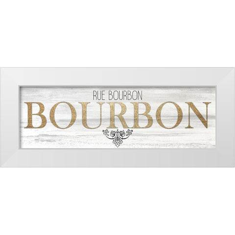 Bourbon Street White Modern Wood Framed Art Print by Kimberly, Allen