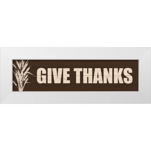 Give Thanks White Modern Wood Framed Art Print by Kimberly, Allen