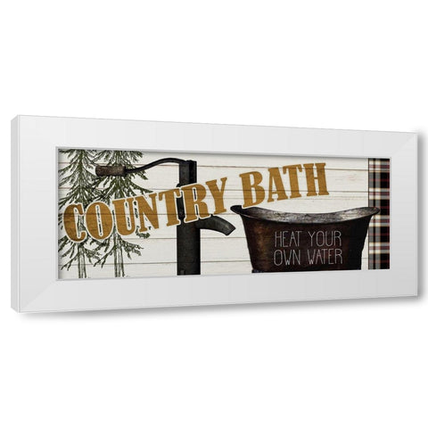 Country Bath White Modern Wood Framed Art Print by Kimberly, Allen
