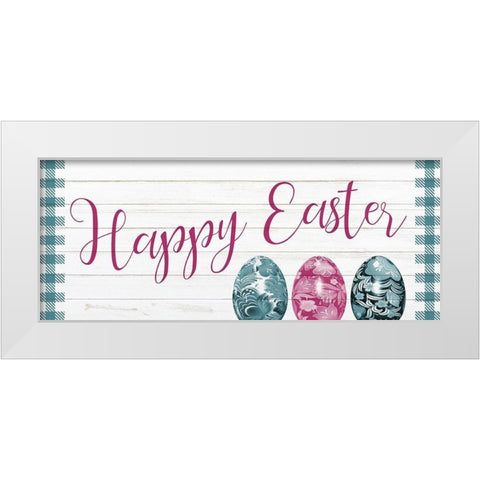 Happy Easter White Modern Wood Framed Art Print by Kimberly, Allen