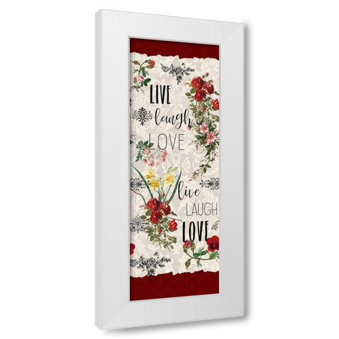 Live Laugh Love Panel White Modern Wood Framed Art Print by Kimberly, Allen