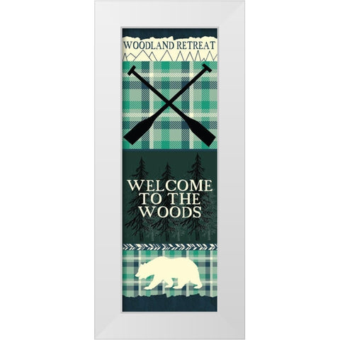 Welcome to the Woods Panel A White Modern Wood Framed Art Print by Kimberly, Allen