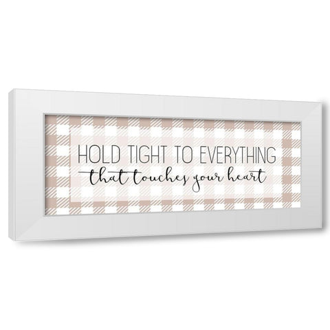 Touches Your Heart White Modern Wood Framed Art Print by Kimberly, Allen