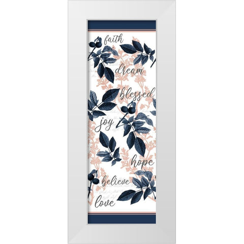Navy Branches Panel Words White Modern Wood Framed Art Print by Allen, Kimberly
