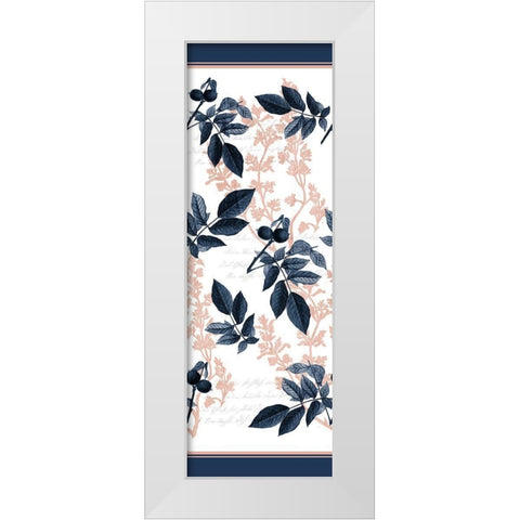 Navy Branches White Modern Wood Framed Art Print by Kimberly, Allen