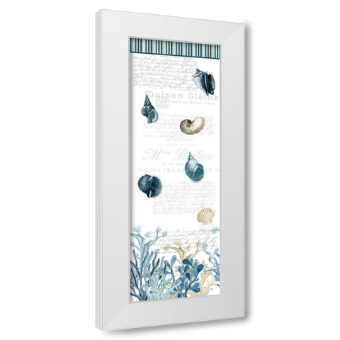 Coastal Coral Panel White Modern Wood Framed Art Print by Kimberly, Allen