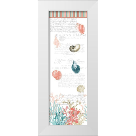 Coral Coastal Panel White Modern Wood Framed Art Print by Kimberly, Allen