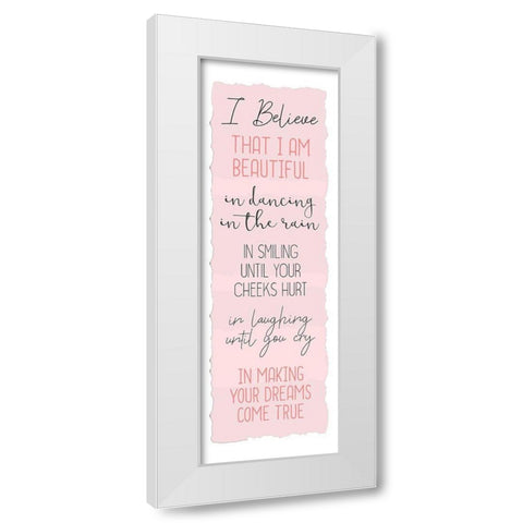 Believe A White Modern Wood Framed Art Print by Kimberly, Allen