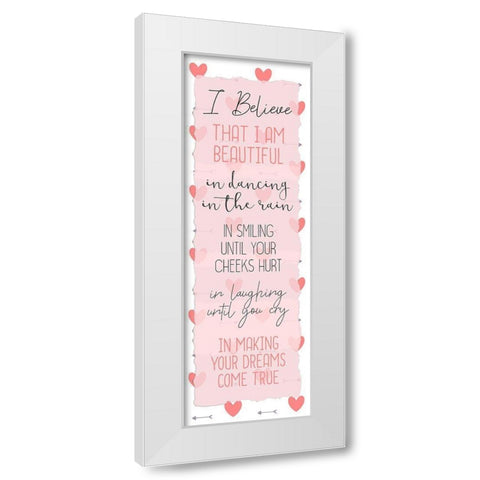 I Believe 1 White Modern Wood Framed Art Print by Kimberly, Allen