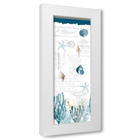 Coral Cove Blue White Modern Wood Framed Art Print by Kimberly, Allen