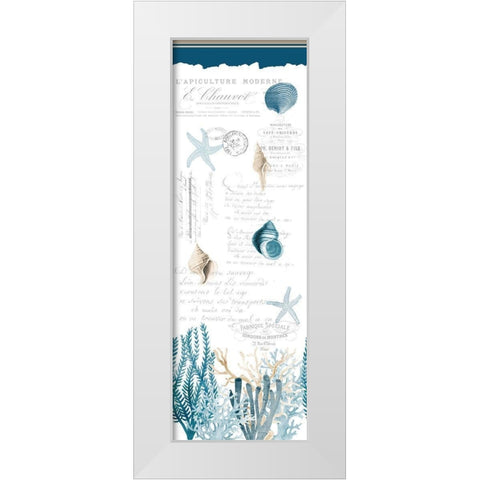 Coral Cove Blue White Modern Wood Framed Art Print by Kimberly, Allen
