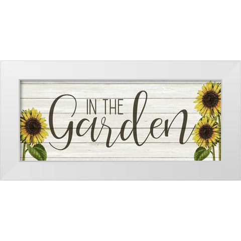 Sunflower Garden White Modern Wood Framed Art Print by Kimberly, Allen