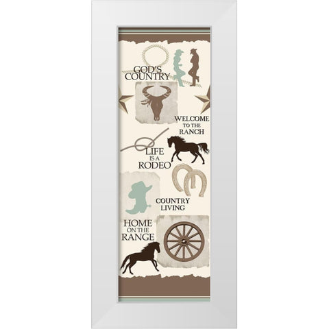 Country Living White Modern Wood Framed Art Print by Kimberly, Allen