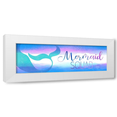 Mermaid Squad White Modern Wood Framed Art Print by Kimberly, Allen
