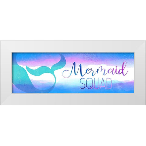 Mermaid Squad White Modern Wood Framed Art Print by Kimberly, Allen
