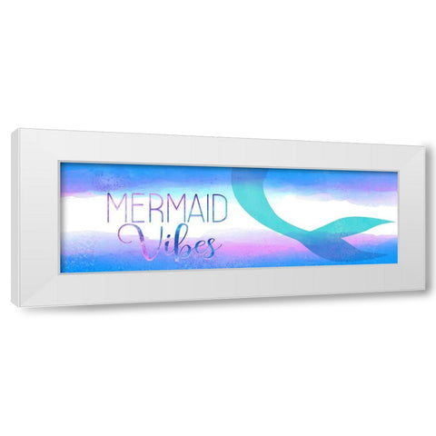 Mermaid Vibes White Modern Wood Framed Art Print by Kimberly, Allen