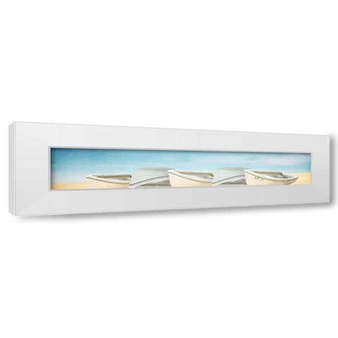 Beached Row White Modern Wood Framed Art Print by Kimberly, Allen
