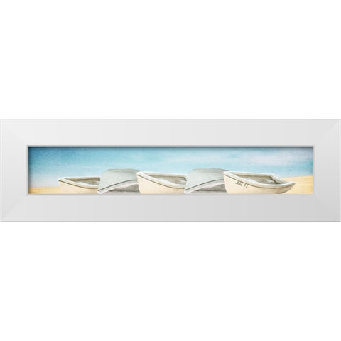 Beached Row White Modern Wood Framed Art Print by Kimberly, Allen