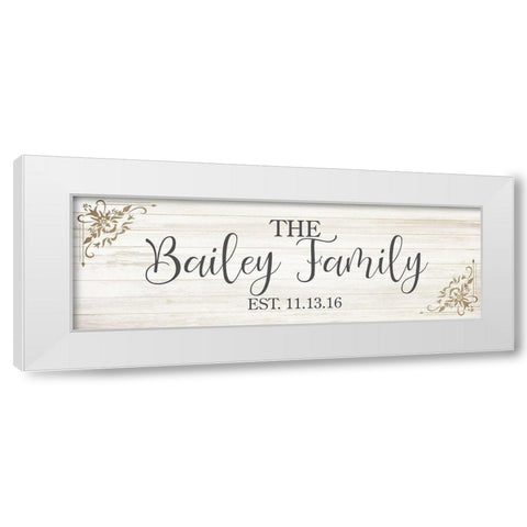 Family Name A White Modern Wood Framed Art Print by Kimberly, Allen