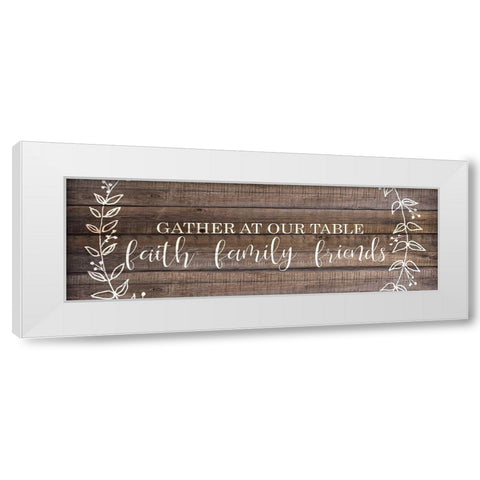 Gather at Our Table White Modern Wood Framed Art Print by Kimberly, Allen