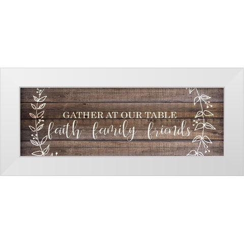 Gather at Our Table White Modern Wood Framed Art Print by Kimberly, Allen
