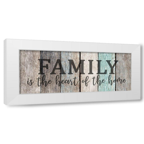 Family Heart White Modern Wood Framed Art Print by Kimberly, Allen