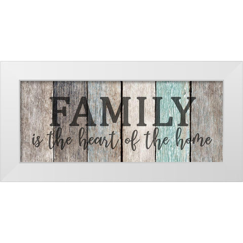 Family Heart White Modern Wood Framed Art Print by Kimberly, Allen