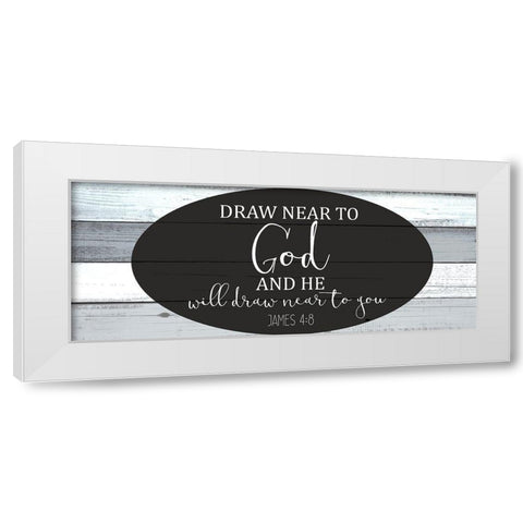 Draw Near White Modern Wood Framed Art Print by Kimberly, Allen